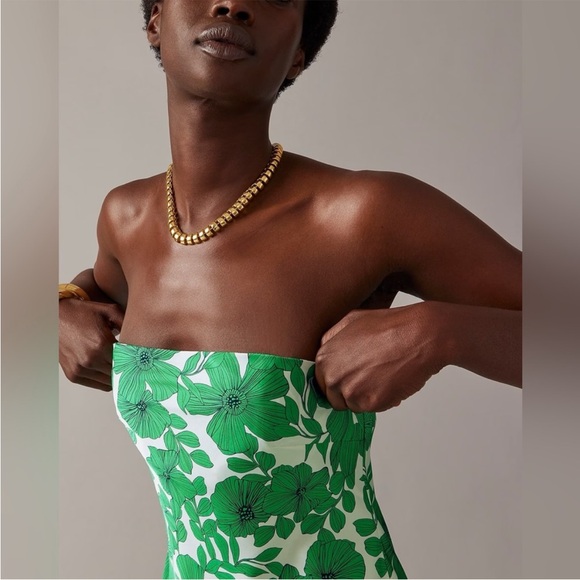 J. Crew Green and White Midi Dress - Picture 4 of 8